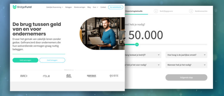 Screenshot Bridgefund app